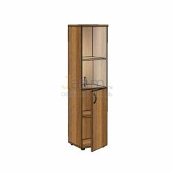 Мебель для персонала Офисный шкаф узкий, низкий со стеклом ЛФ229