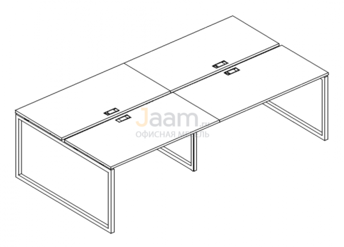 Мебель для персонала Рабочая станция на металлокаркасе QUATTRO Б4 175-2 БП