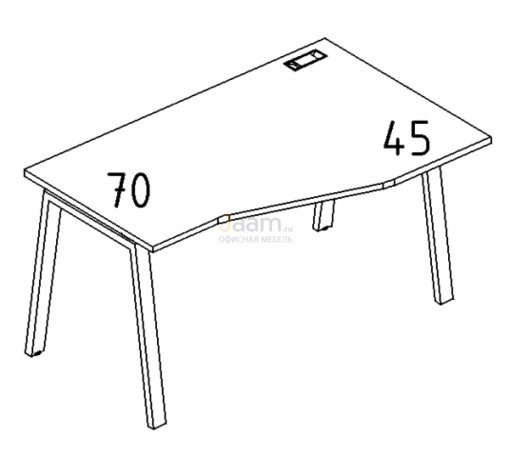 Мебель для персонала Стол эргономичный правый "Техно" на металлокаркасе TRE Б3 062 БП