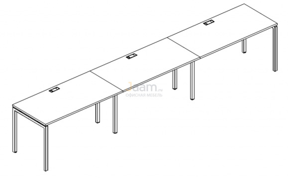 Мебель для персонала Рабочая станция на металлокаркасе DUE Б2 024-3 БП