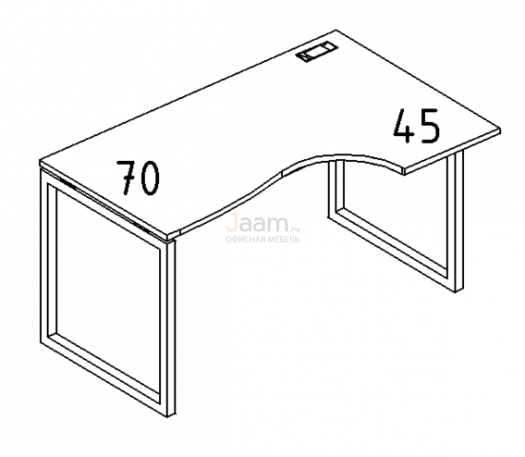 Мебель для персонала Стол эргономичный правый на металлокаркасе QUATTRO "Классика" Б4 042 БП