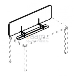 Мебель для персонала Экран настольный фронтальный тканевый с мягким наполнителем с кабель-каналом для стола 160 Б 878 Г