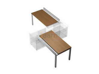 Мебель для персонала Рабочая станция (2х120) с ProSystem для опорной тумбы 180 левой/правой (БЕЗ ТУМБ) КВ 1101 БН