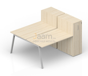 Мебель для персонала Составной стол с приставными шкафами Tower (меламиновые аутлеты) AR2TPM128T112