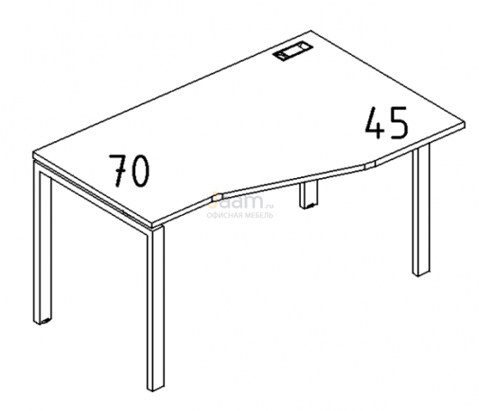 Мебель для персонала Стол эргономичный правый "Техно" на металлокаркасе UNO Б1 066 БП