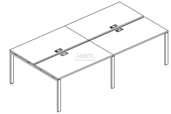 Мебель для персонала Рабочая станция на металлокаркасе UNO Б1 174-2 БП