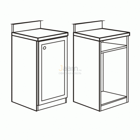 Мебель для гостиниц Офисная тумба с воротником под холодильник правая R6212V